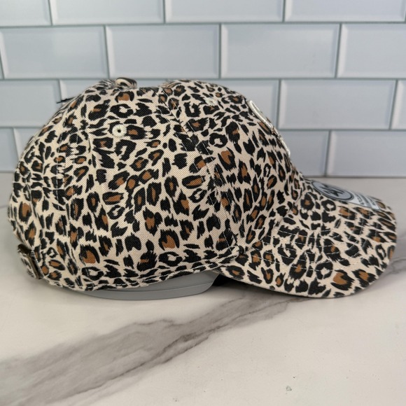 Seattle Mariners Hat Cap Strap Back Womens Leopard Print Tan Black 47 Baseball - Picture 6 of 14